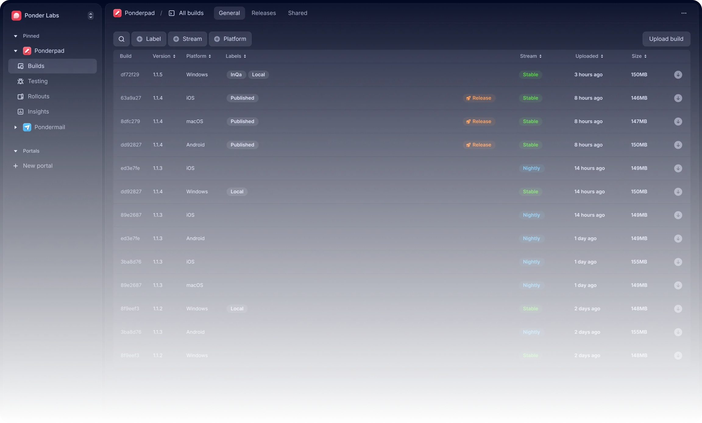 Buildstash Dashboard UI